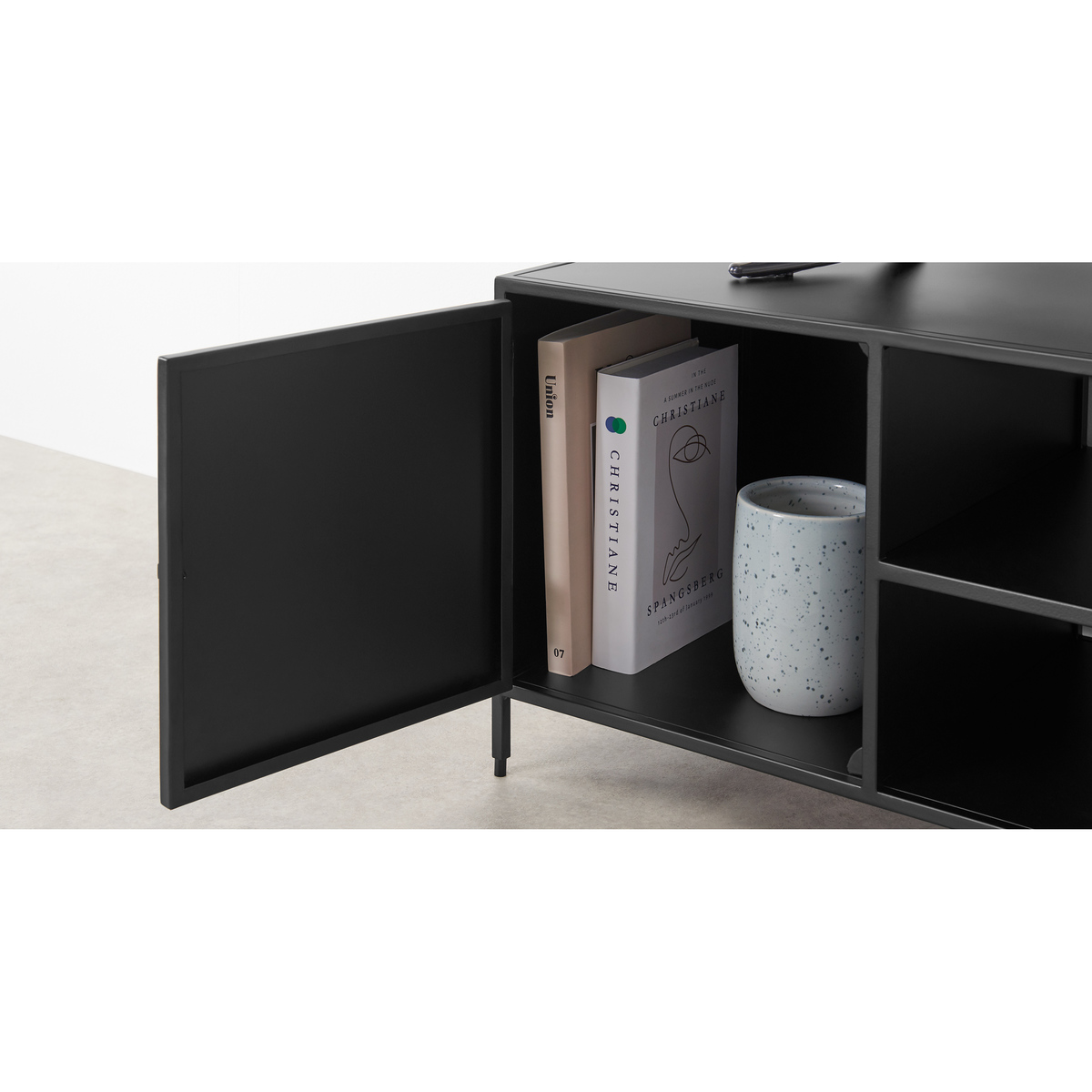 Solomon Compact TV Unit, Black Metal – image 5