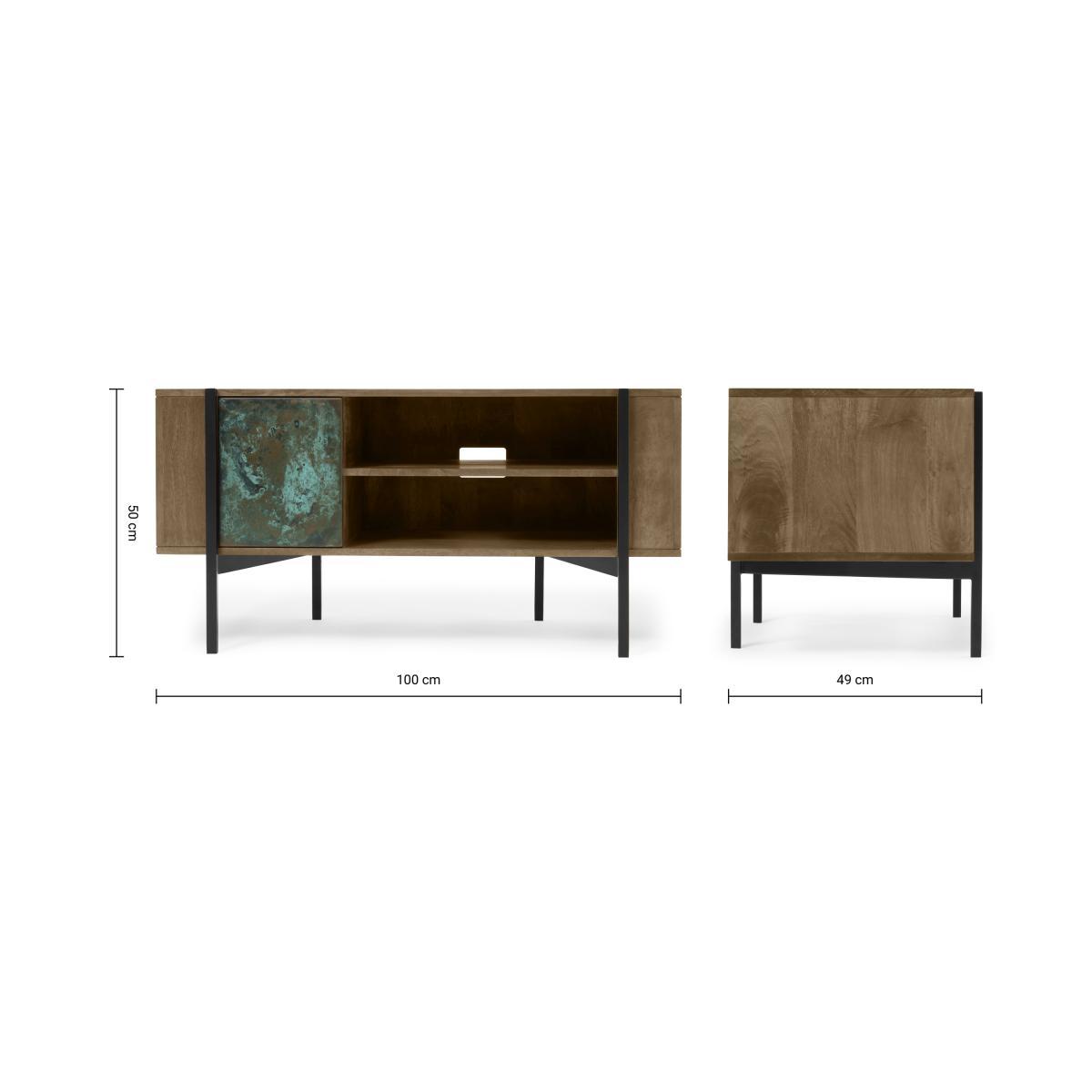 Morland Compact TV Unit, Mango Wood & Patina – image 10