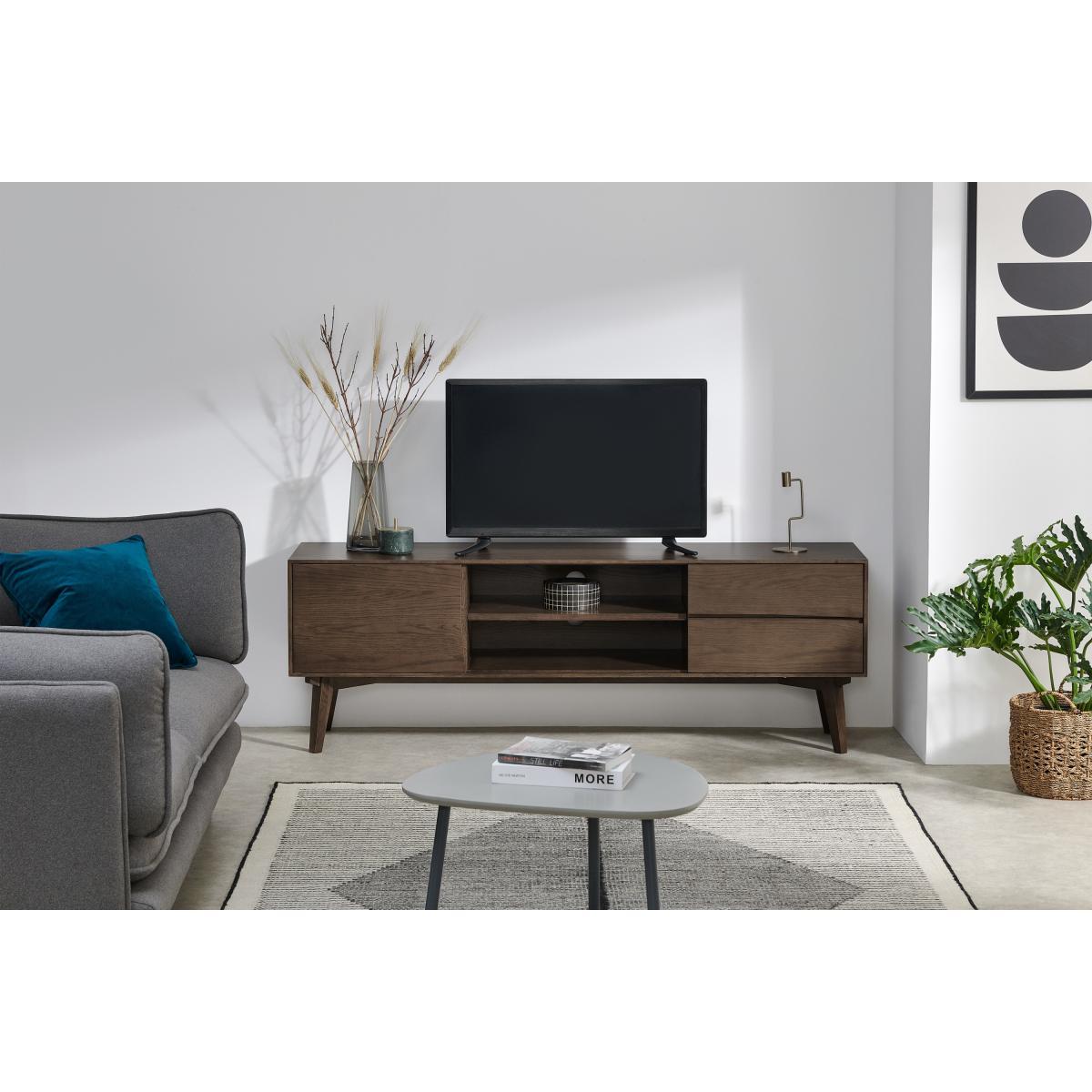 Wingrove Wide Media Unit, Dark French Oak – image 4