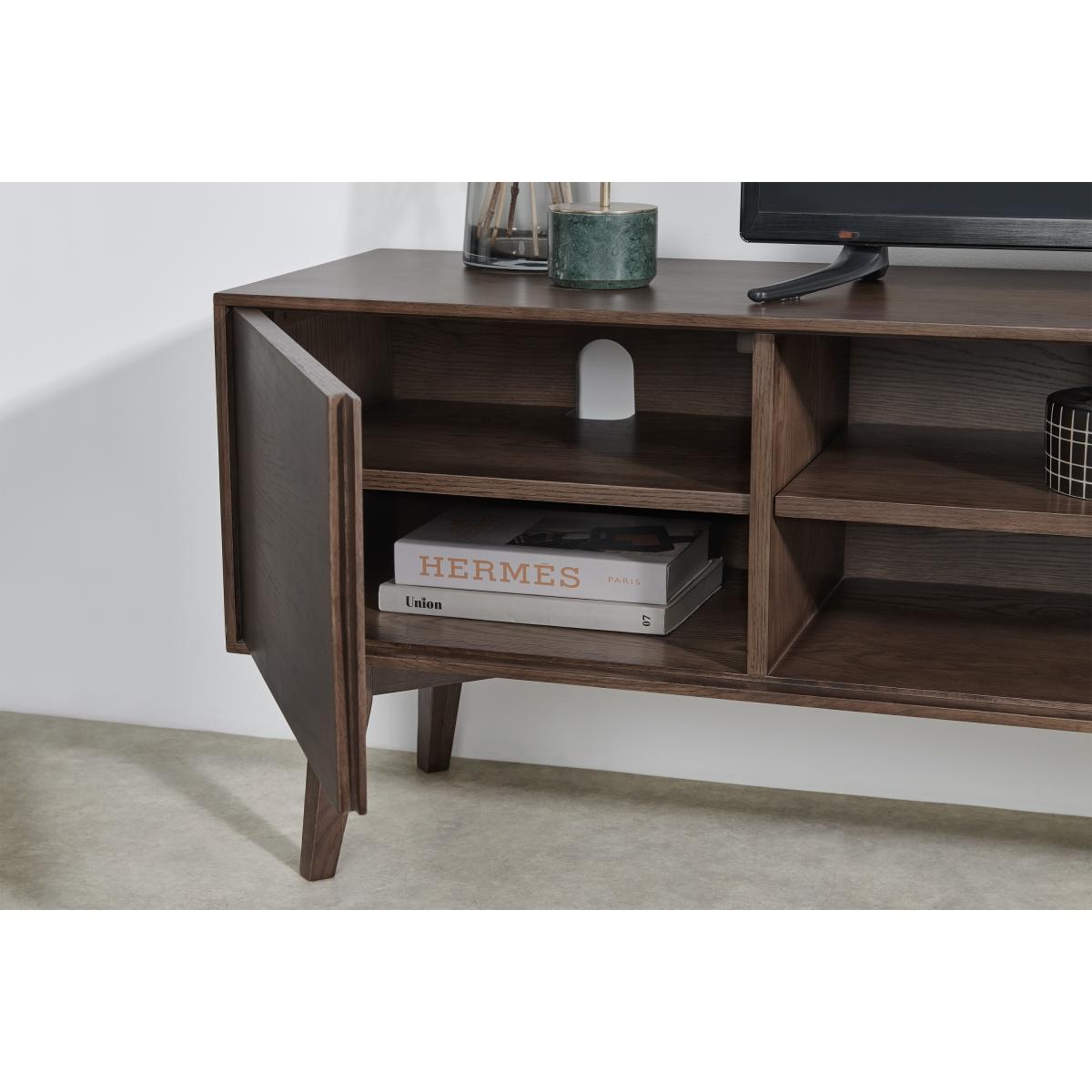 Wingrove Wide Media Unit, Dark French Oak – image 5