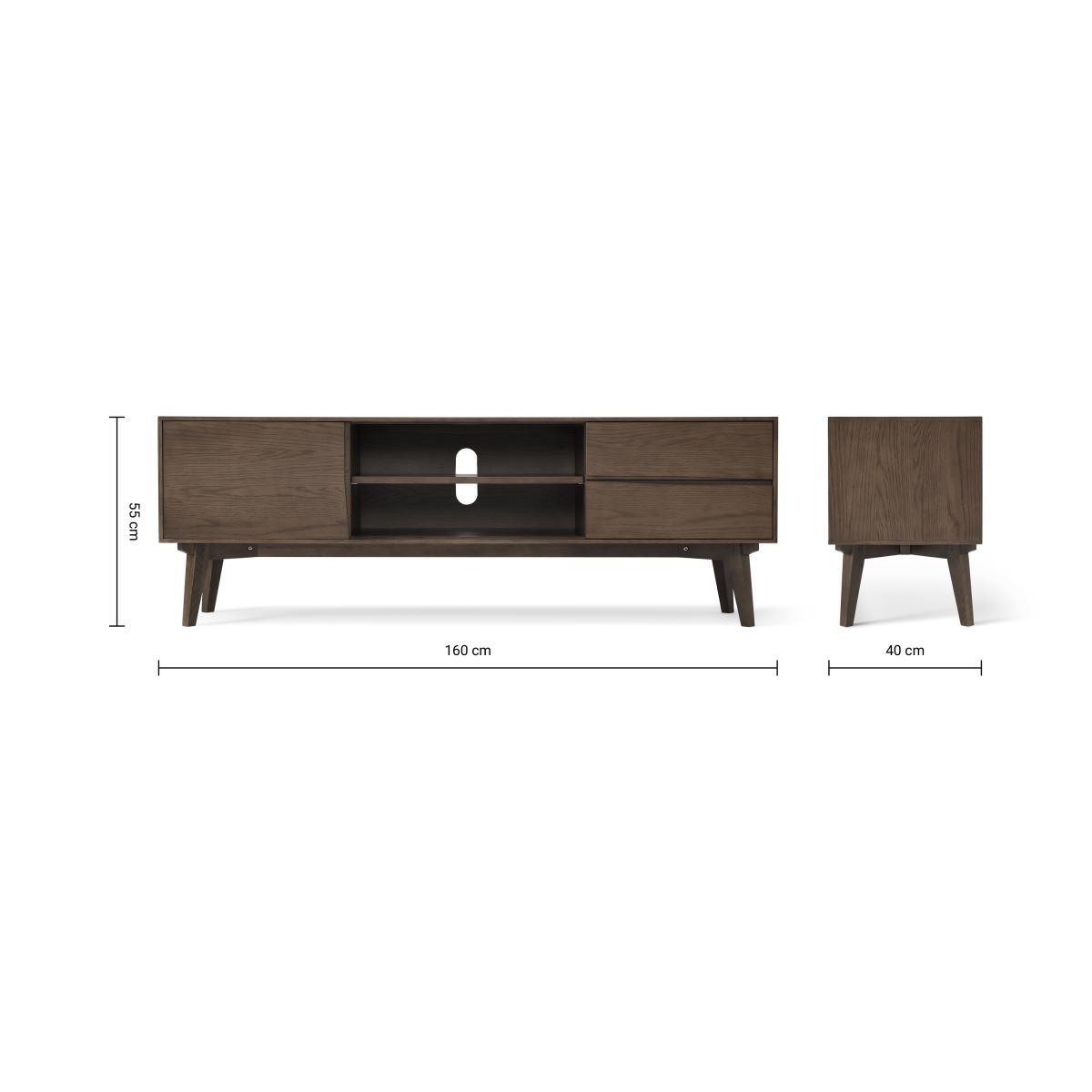 Wingrove Wide Media Unit, Dark French Oak – image 10