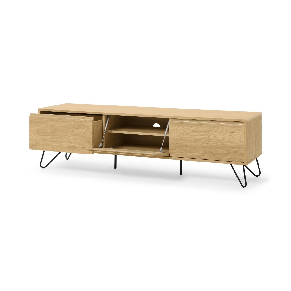 Elona Wide Media Unit, Oak Effect & Black – image 4