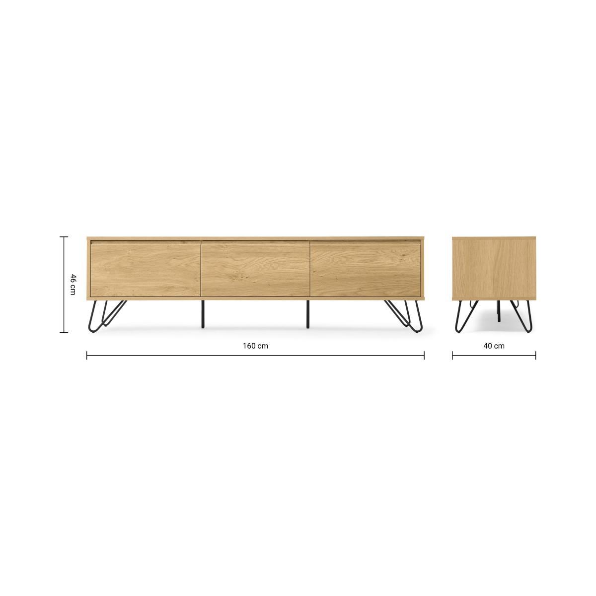 Elona Wide Media Unit, Oak Effect & Black – image 8
