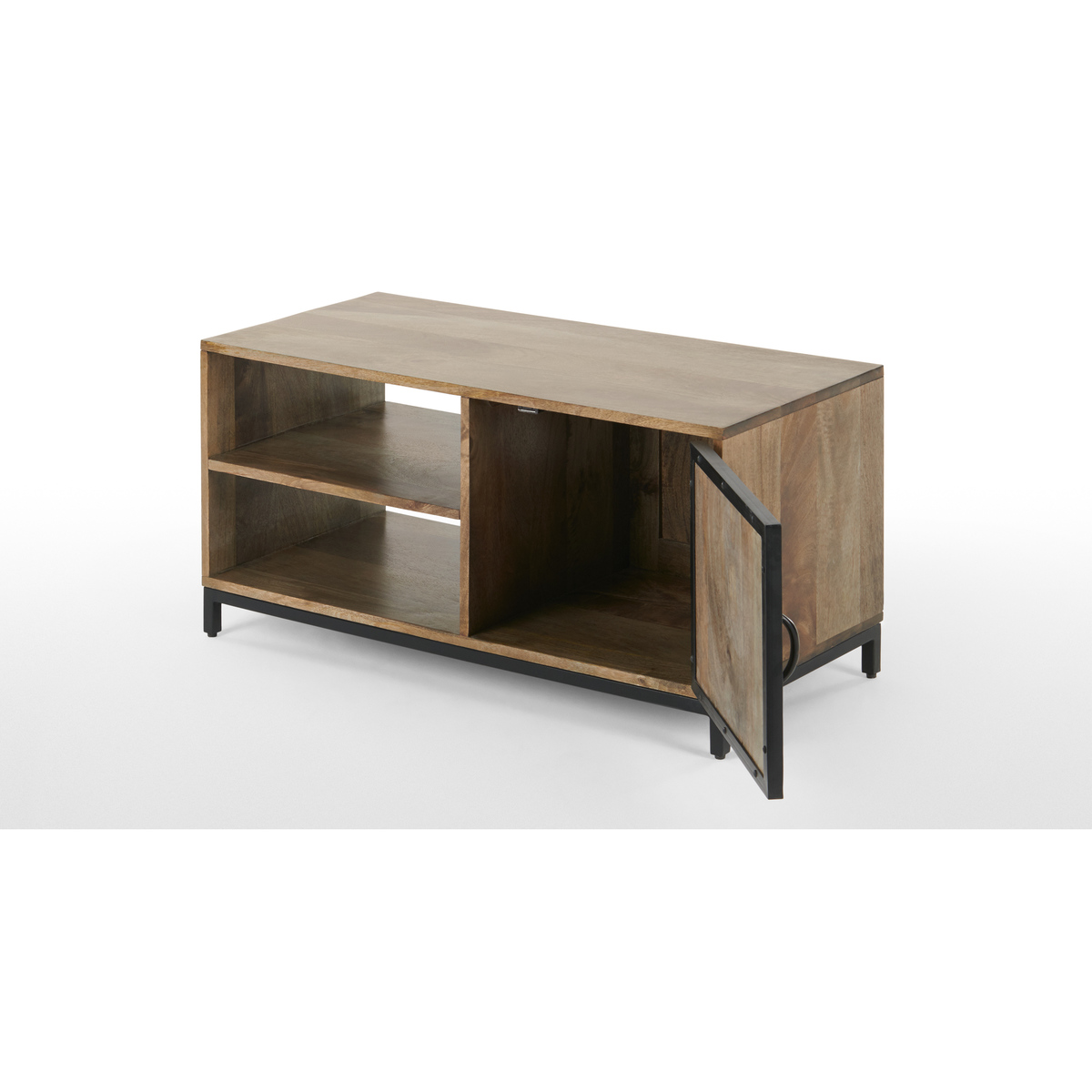 Lomond Compact TV Stand, Mango Wood and Black – image 5