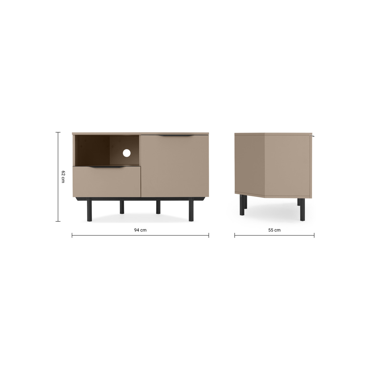 Damien Corner TV Unit, Cappuccino & Black – image 5