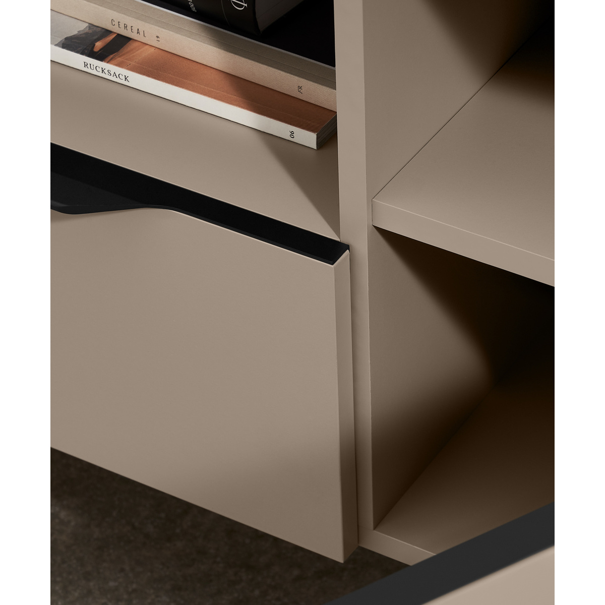 Damien Corner TV Unit, Cappuccino & Black – image 7