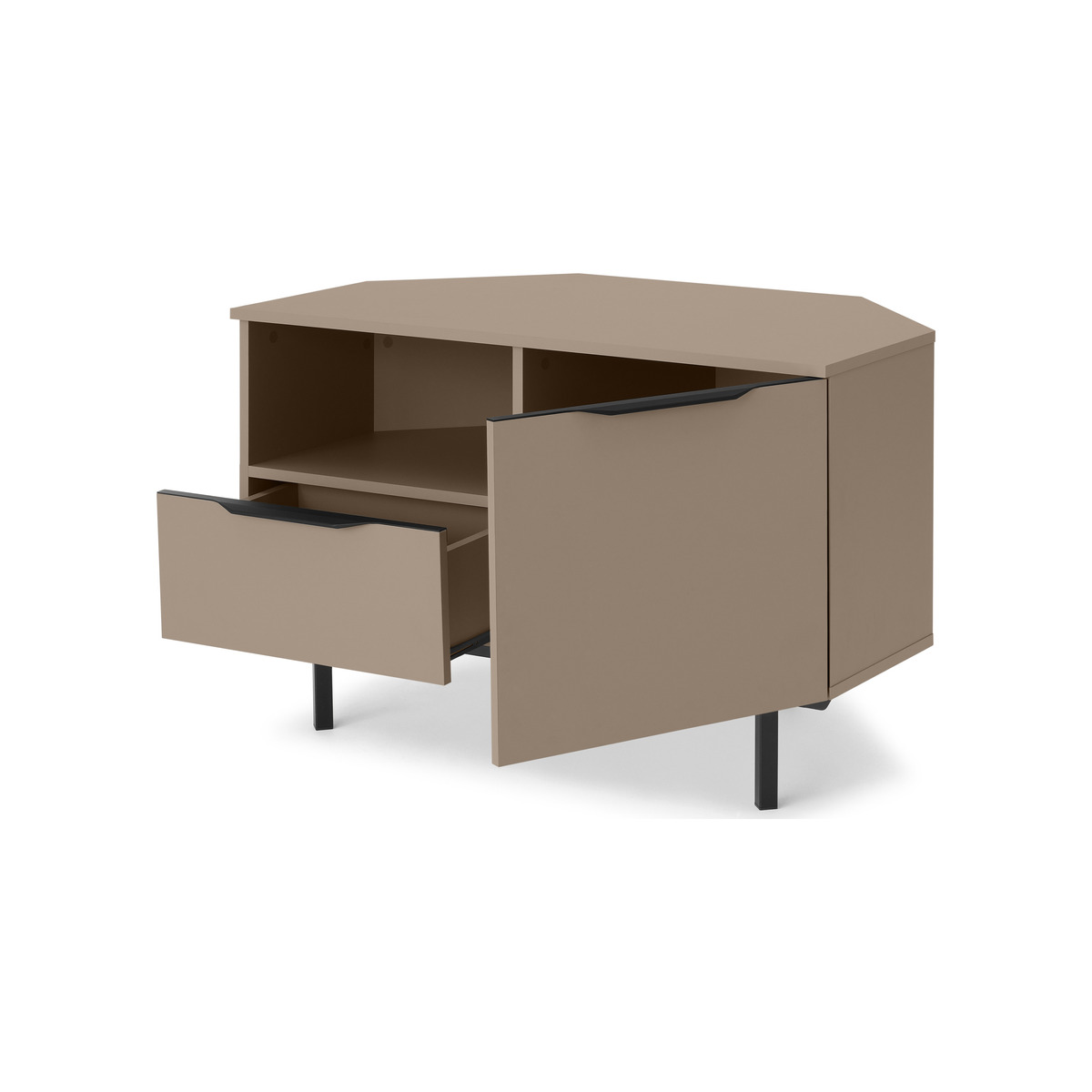 Damien Corner TV Unit, Cappuccino & Black – image 8