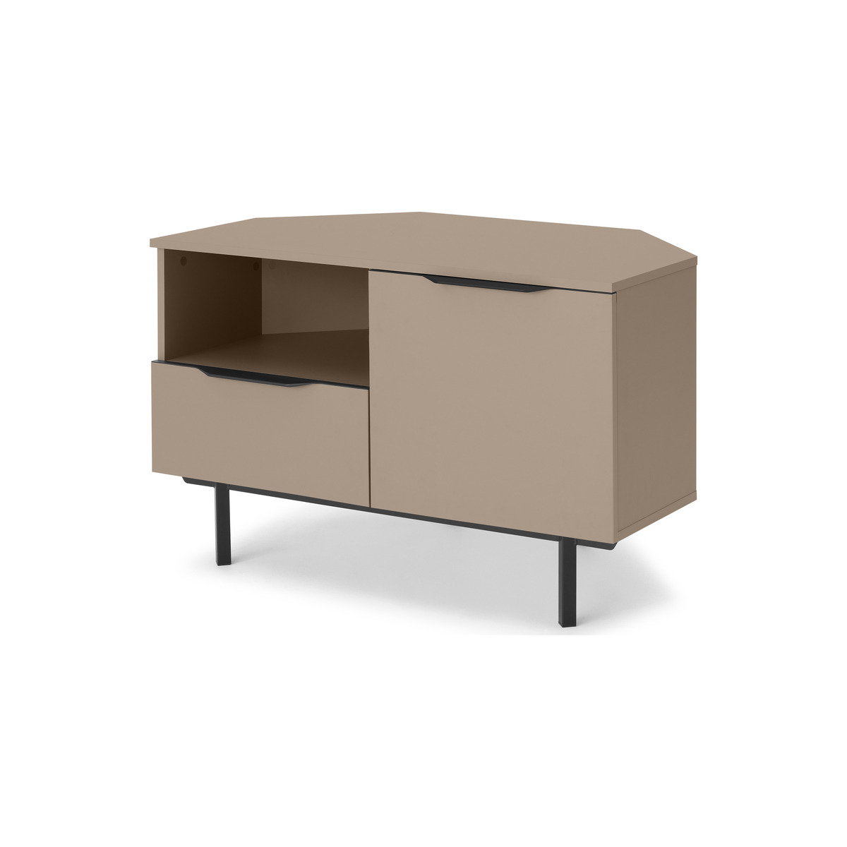 Damien Corner TV Unit, Cappuccino & Black – image 2