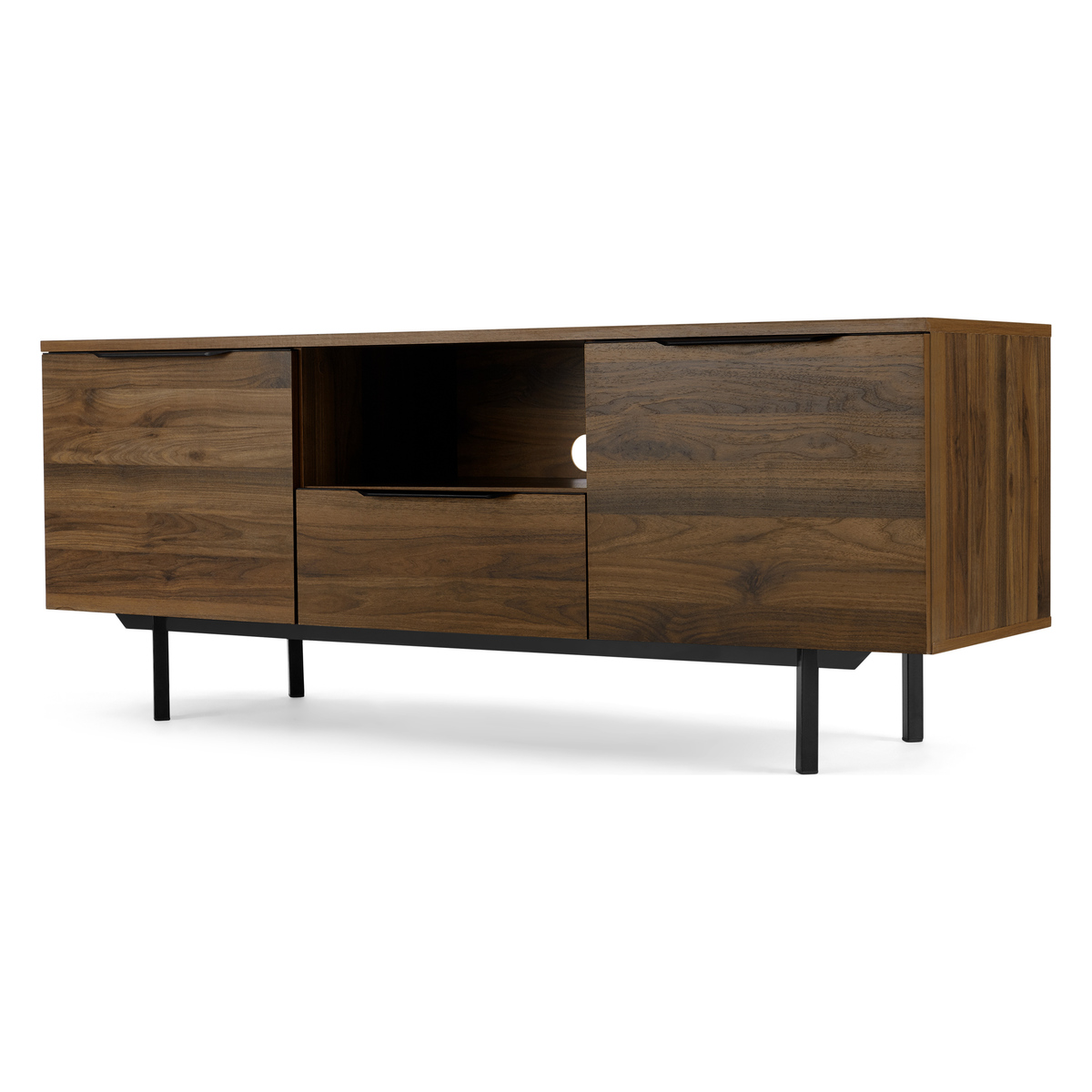 Damien Wide TV stand, Walnut & Black – image 2