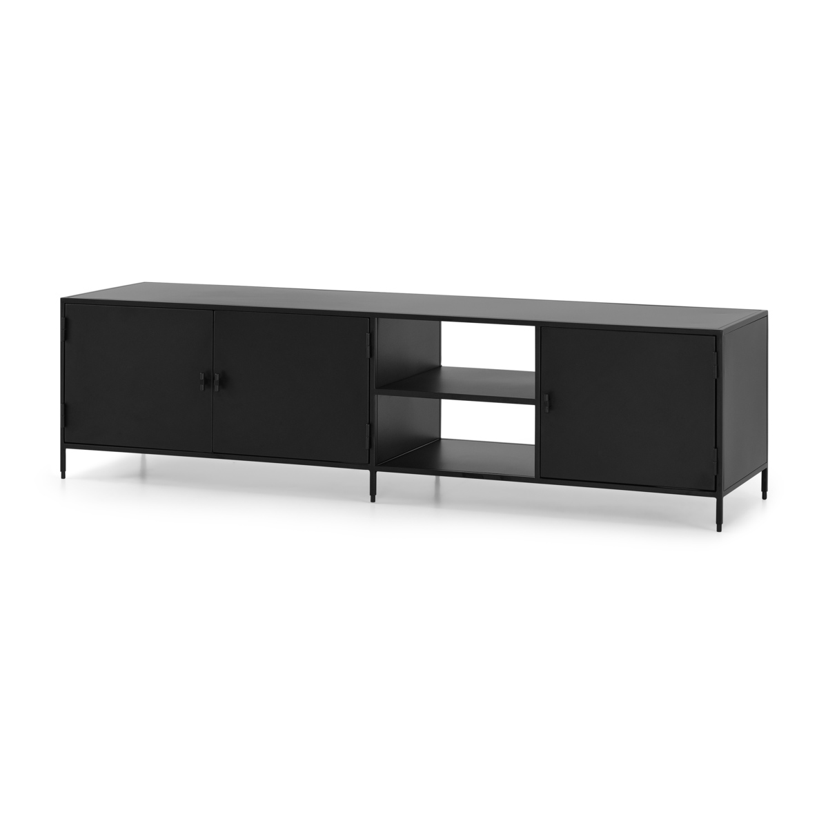 Solomon Wide TV Unit, Black – image 2