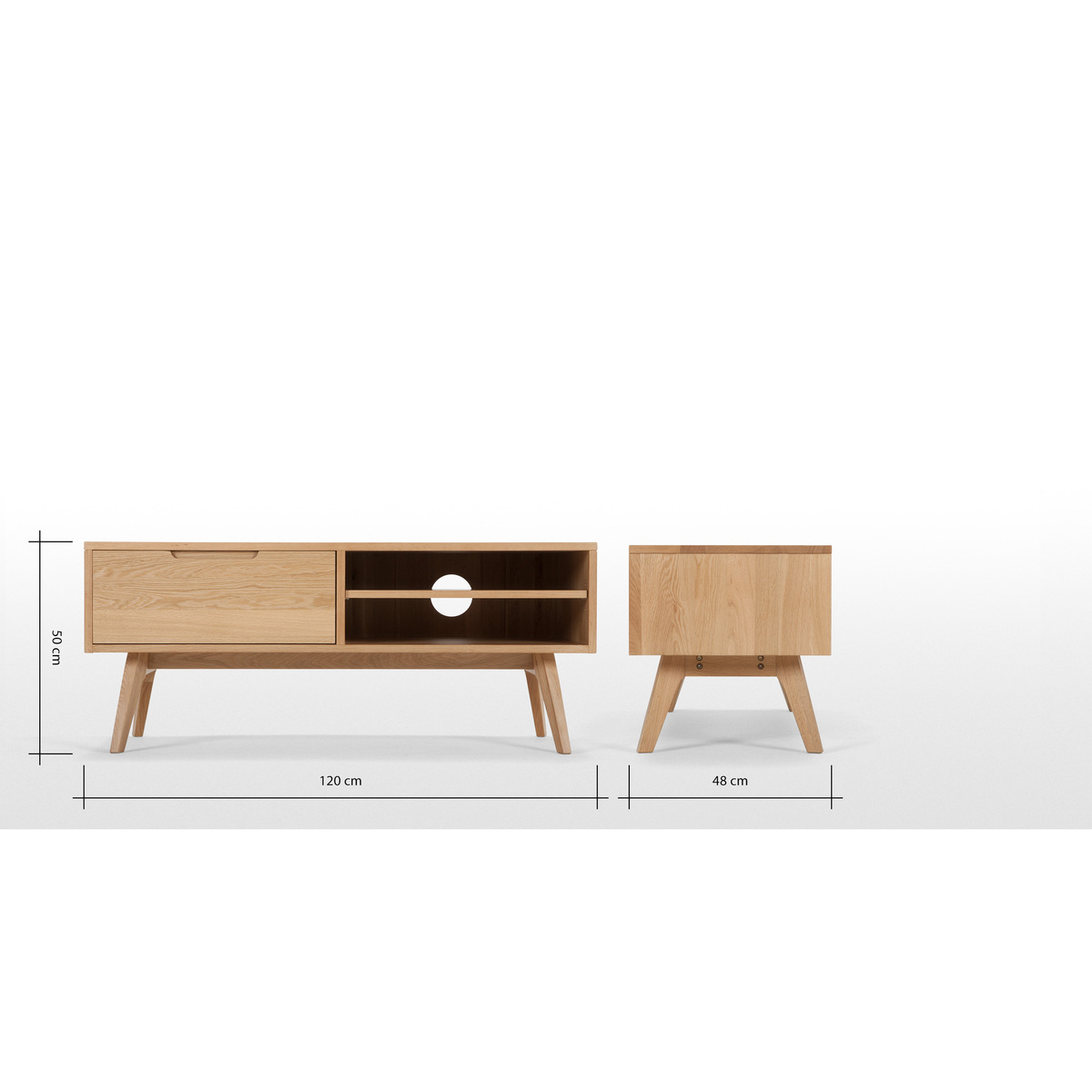 Jenson TV Stand, Solid Oak – image 8