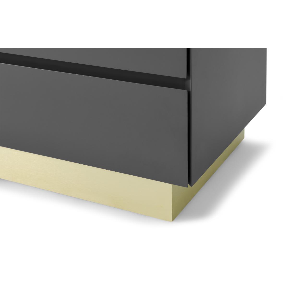 Elsdon Compact Media Unit, Charcoal Grey & Brass – image 7