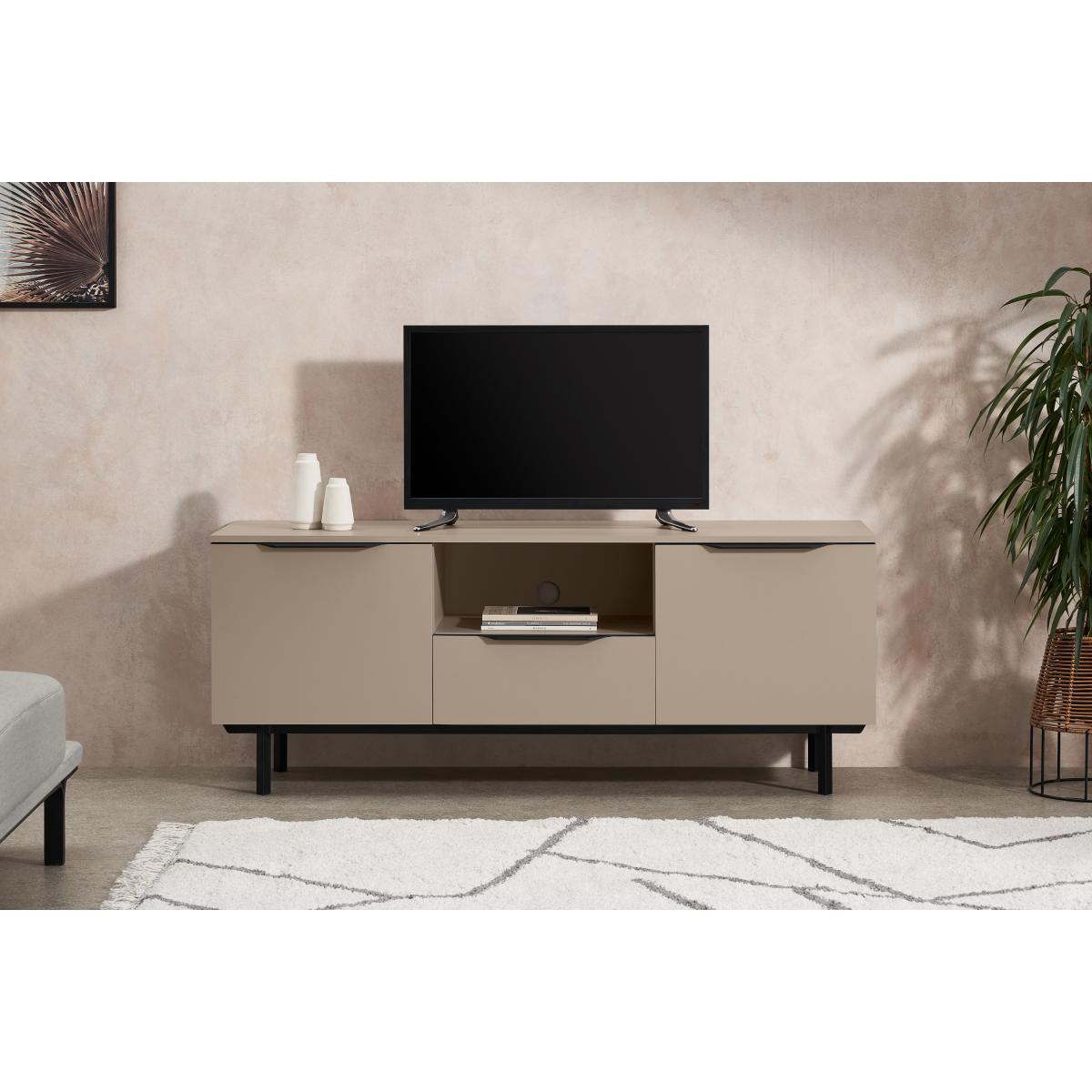 Damien Wide Media Unit, Cappuccino & Black – image 4