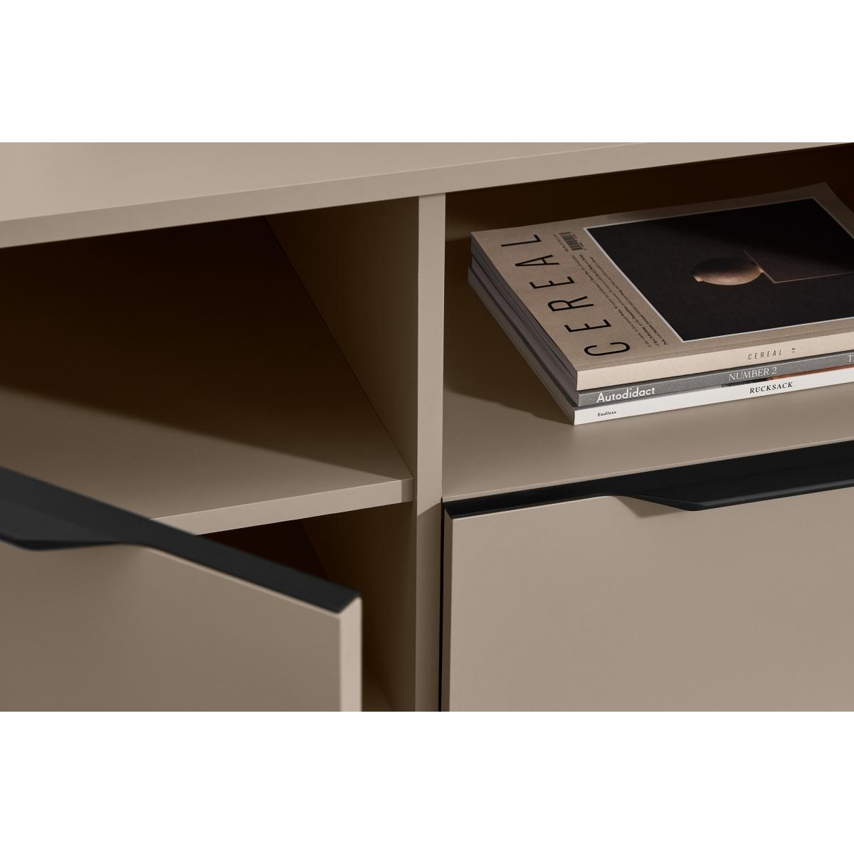 Damien Wide Media Unit, Cappuccino & Black – image 5