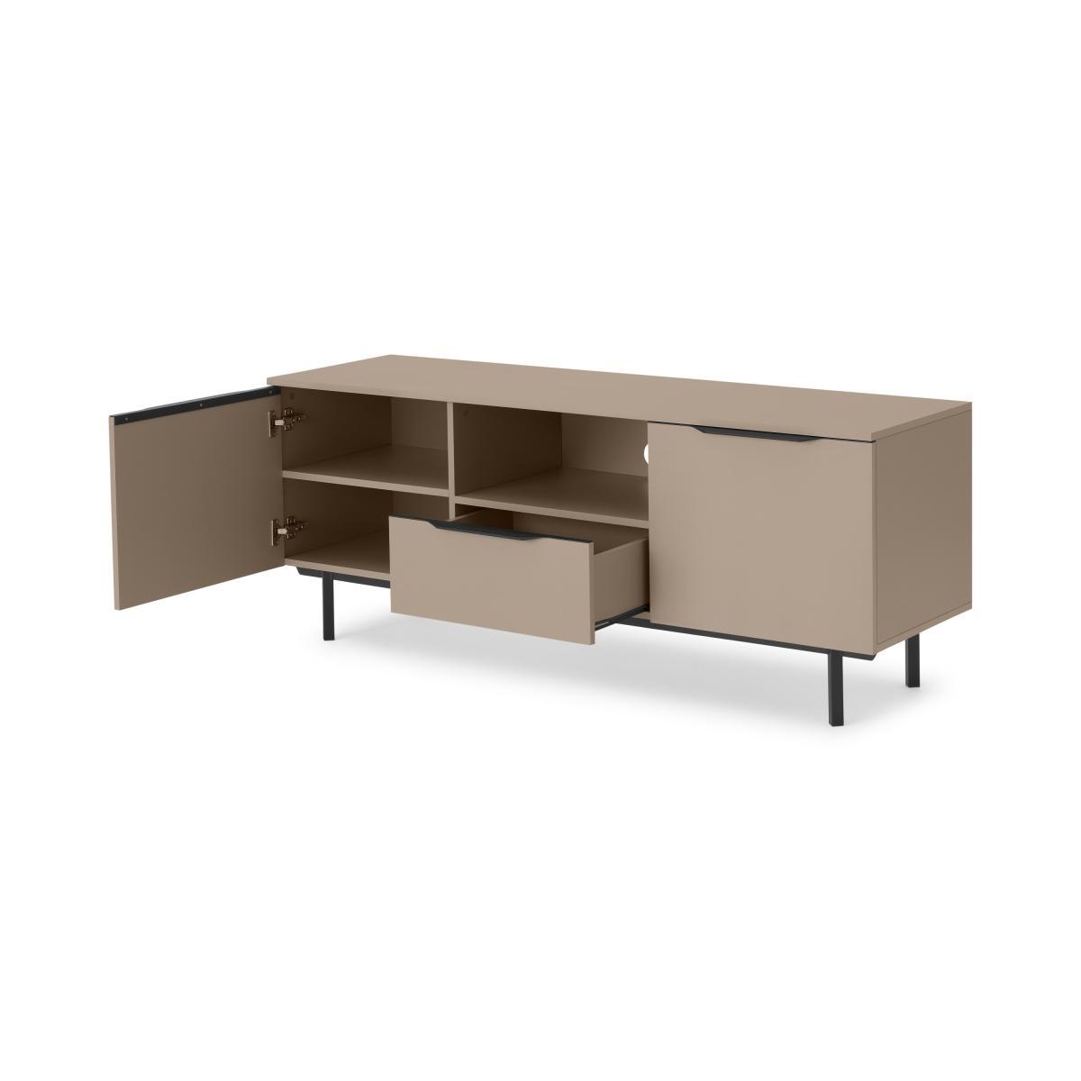 Damien Wide Media Unit, Cappuccino & Black – image 6