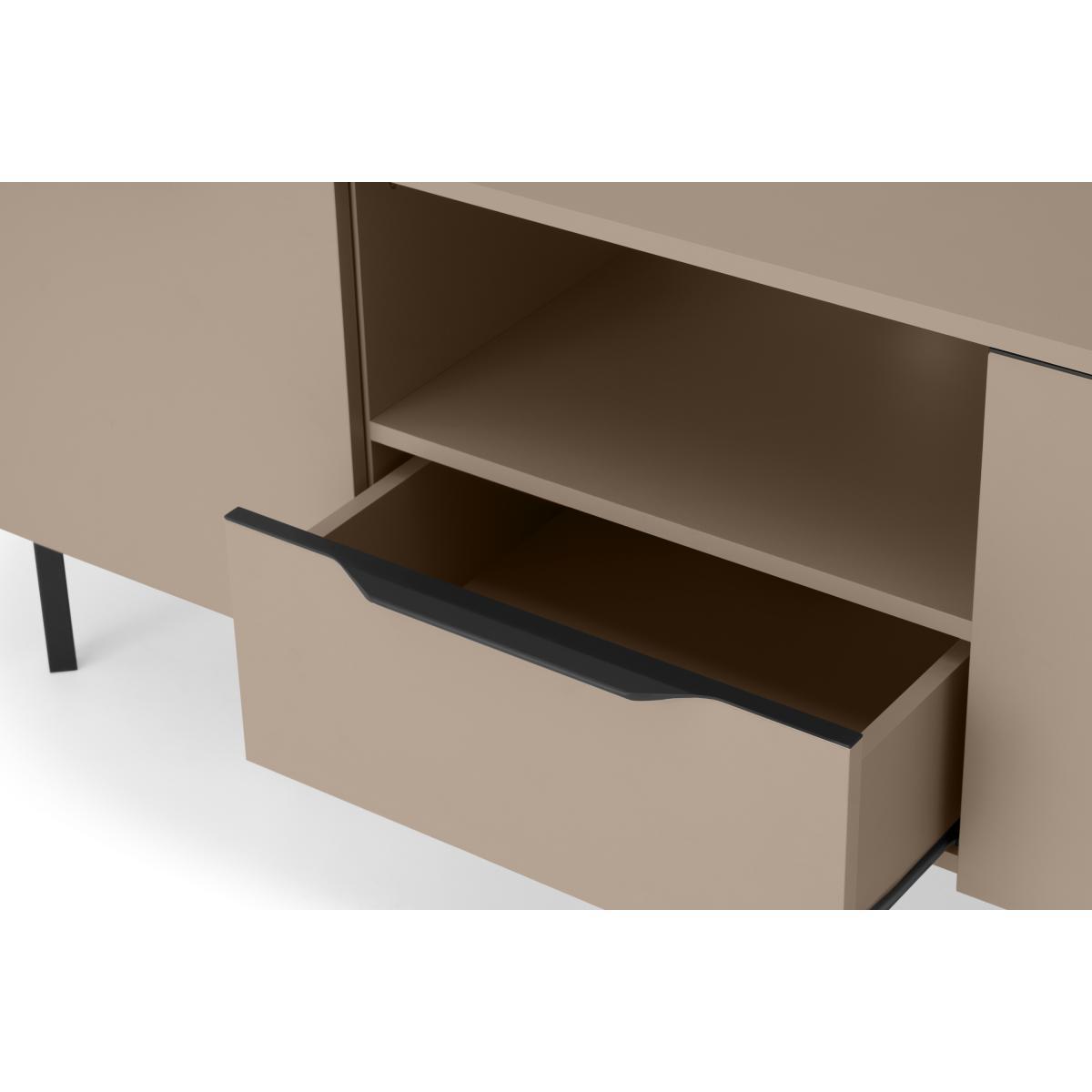 Damien Wide Media Unit, Cappuccino & Black – image 7