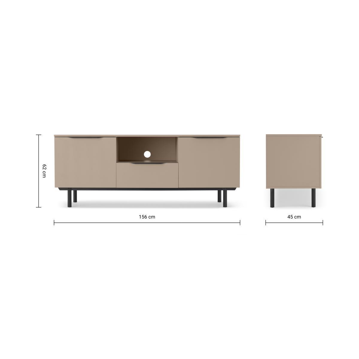 Damien Wide Media Unit, Cappuccino & Black – image 9