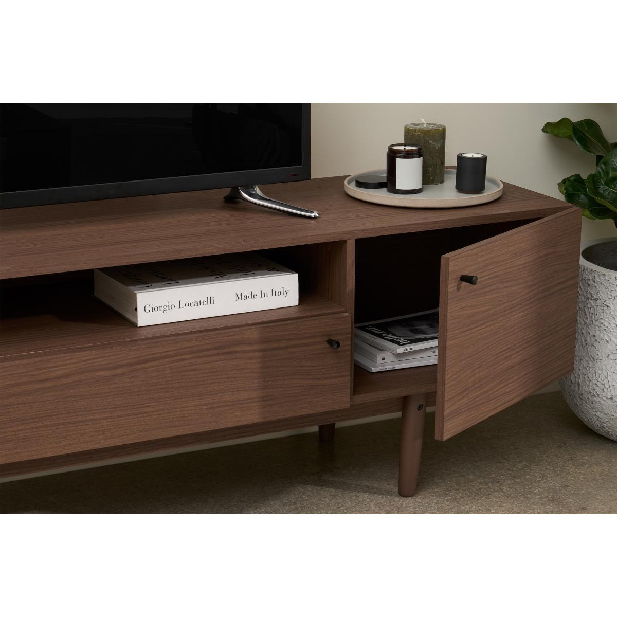 Asger Wide TV Stand, Dark Stain Oak Effect – image 5