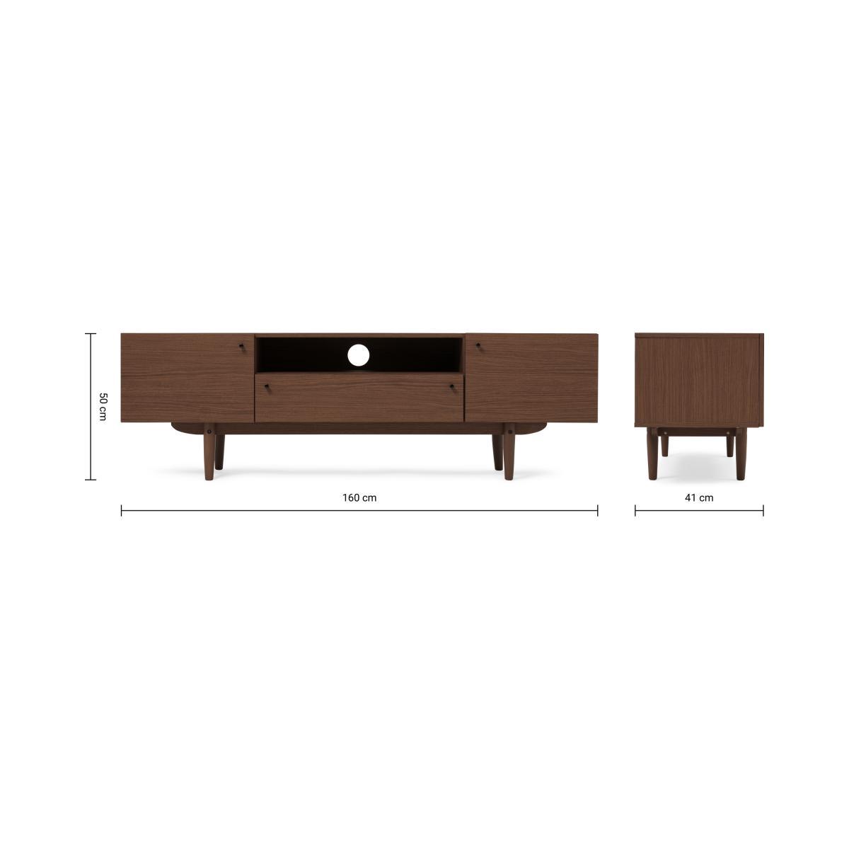Asger Wide TV Stand, Dark Stain Oak Effect – image 9