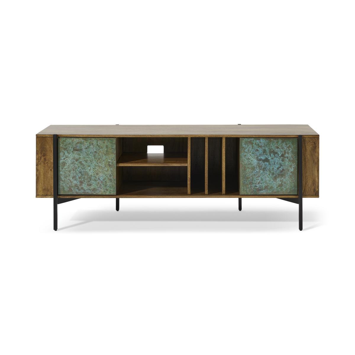 Morland Wide TV Unit, Mango Wood & Patina – image 2