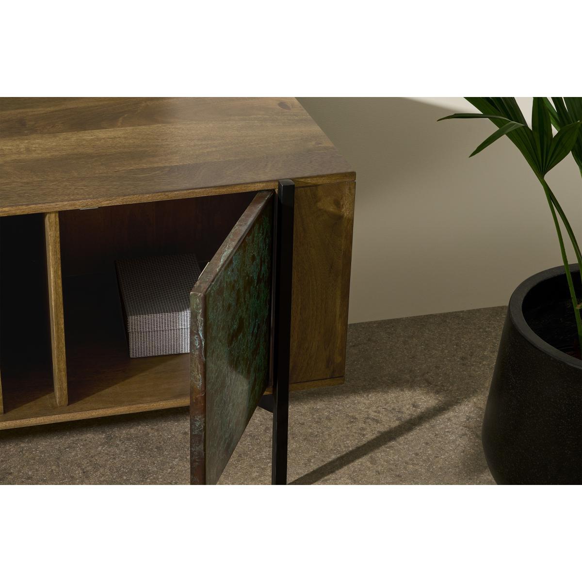 Morland Wide TV Unit, Mango Wood & Patina – image 5