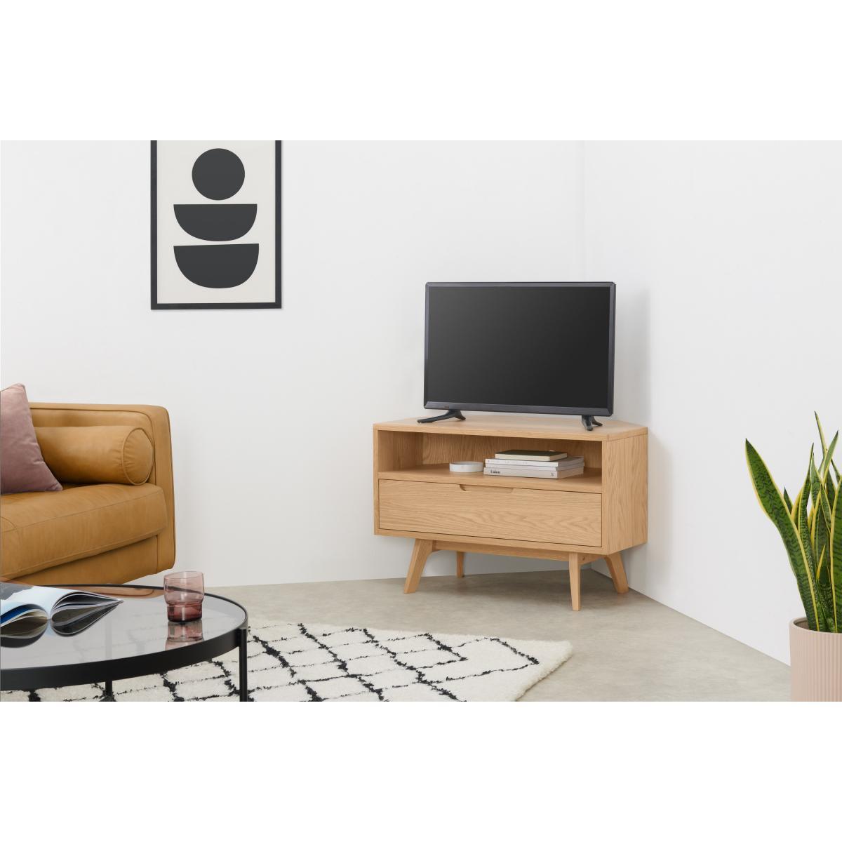 Jenson Corner TV Unit, Oak – image 4