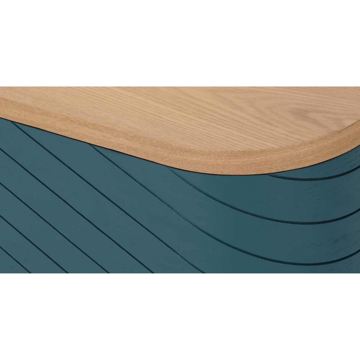 Novak Wide TV Stand, Ash and Teal – image 7