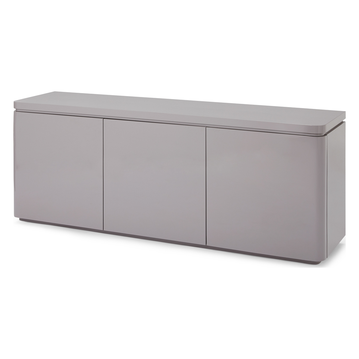 Mekkin Wide 3 Door 3 Drawer Sideboard, Grey Gloss and Matt Plum – image 2