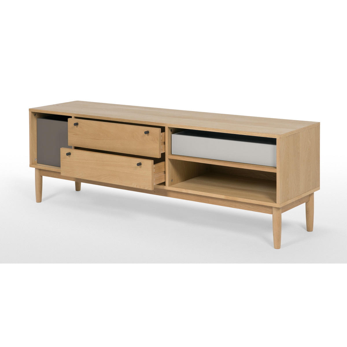 Campton Wide TV Stand, Oak – image 5