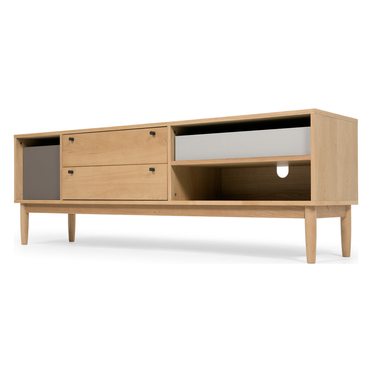 Campton Wide TV Stand, Oak – image 2