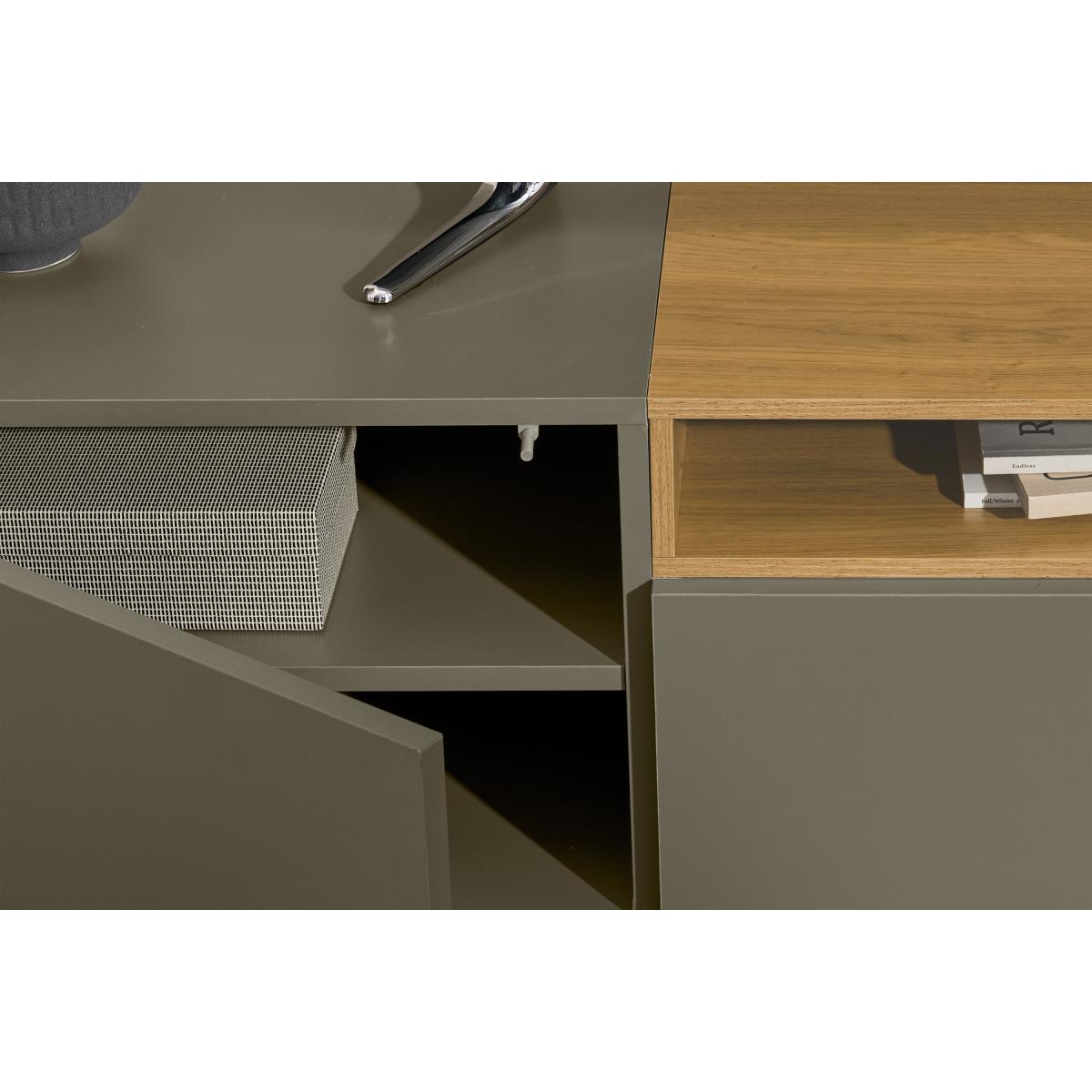 Heaton Modular TV Unit, Cobalt Grey & Oak Effect – image 5