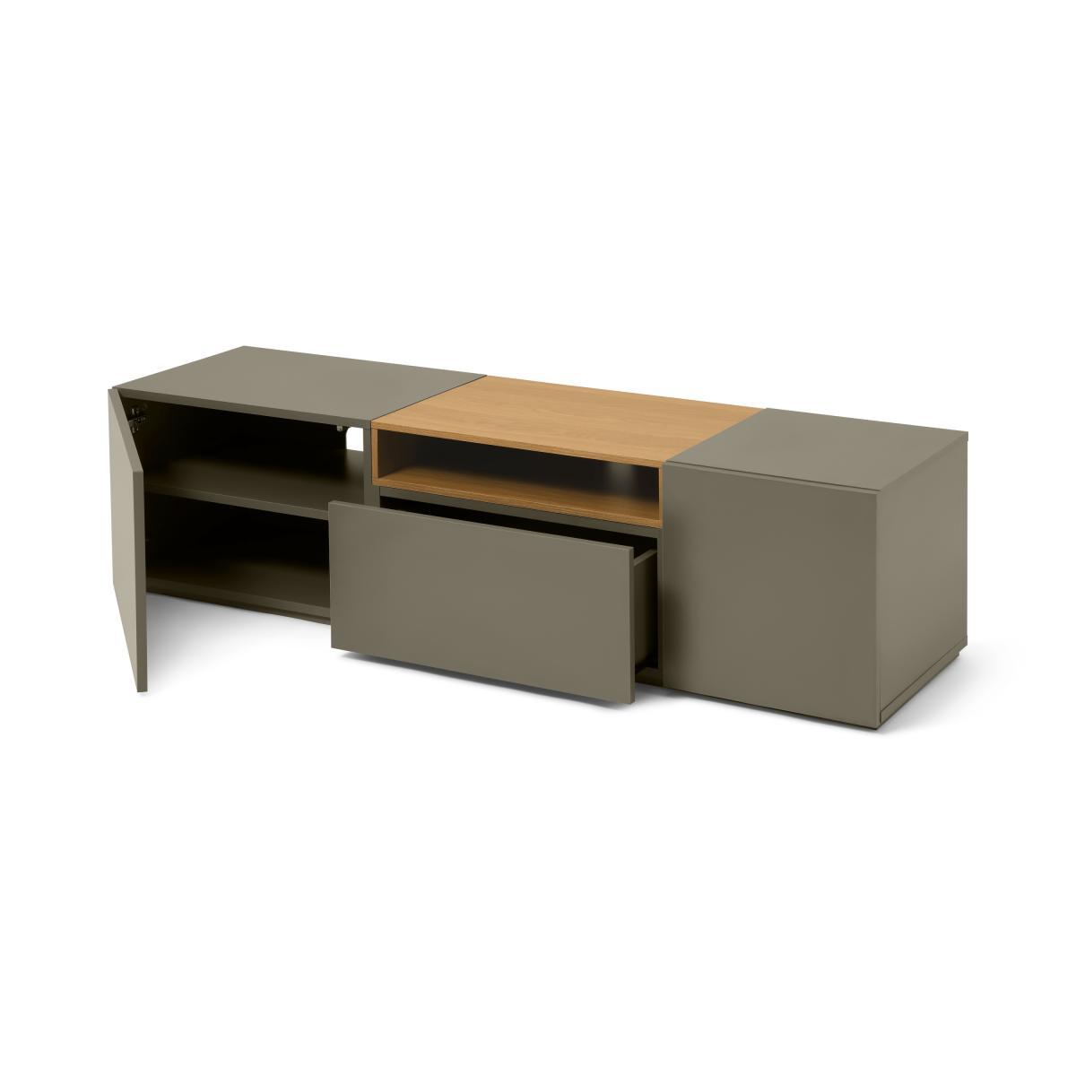 Heaton Modular TV Unit, Cobalt Grey & Oak Effect – image 6