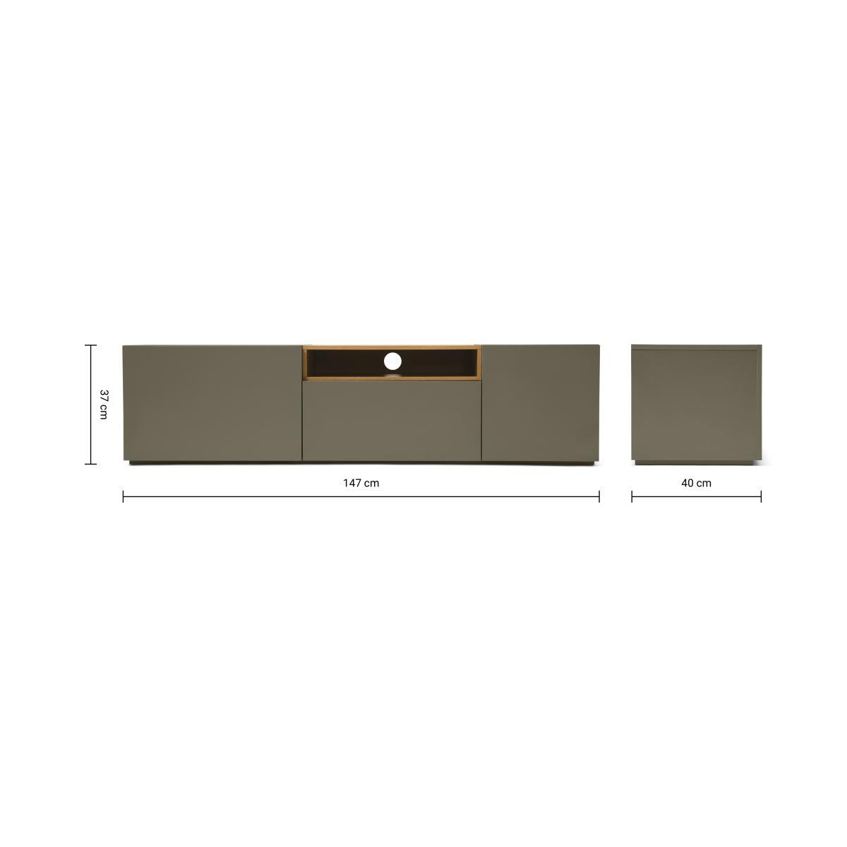 Heaton Modular TV Unit, Cobalt Grey & Oak Effect – image 9