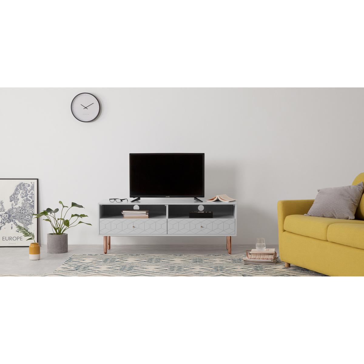 Hedra TV Stand, Copper and Grey – image 3