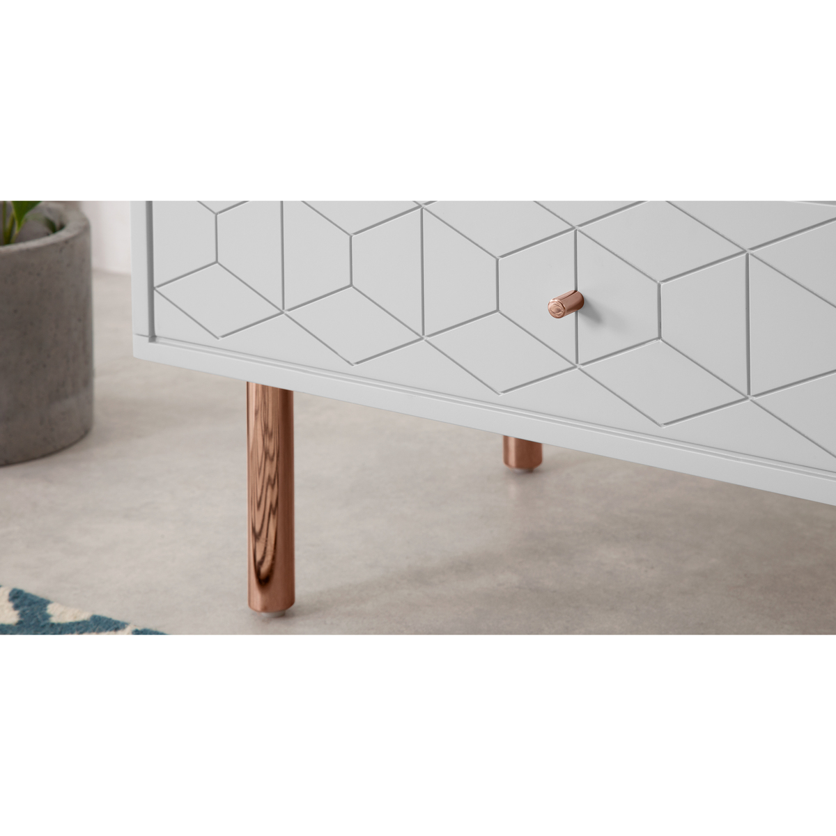 Hedra TV Stand, Copper and Grey – image 4