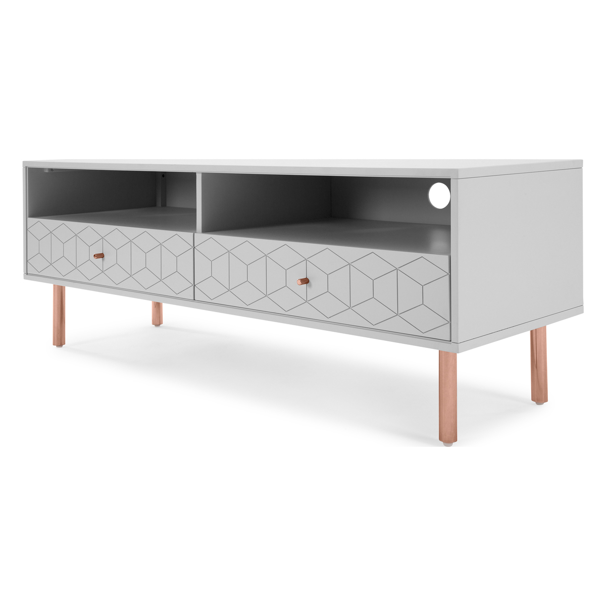 Hedra TV Stand, Copper and Grey – image 2