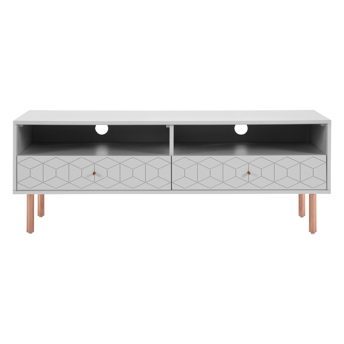 Hedra TV Stand, Copper and Grey – image 1
