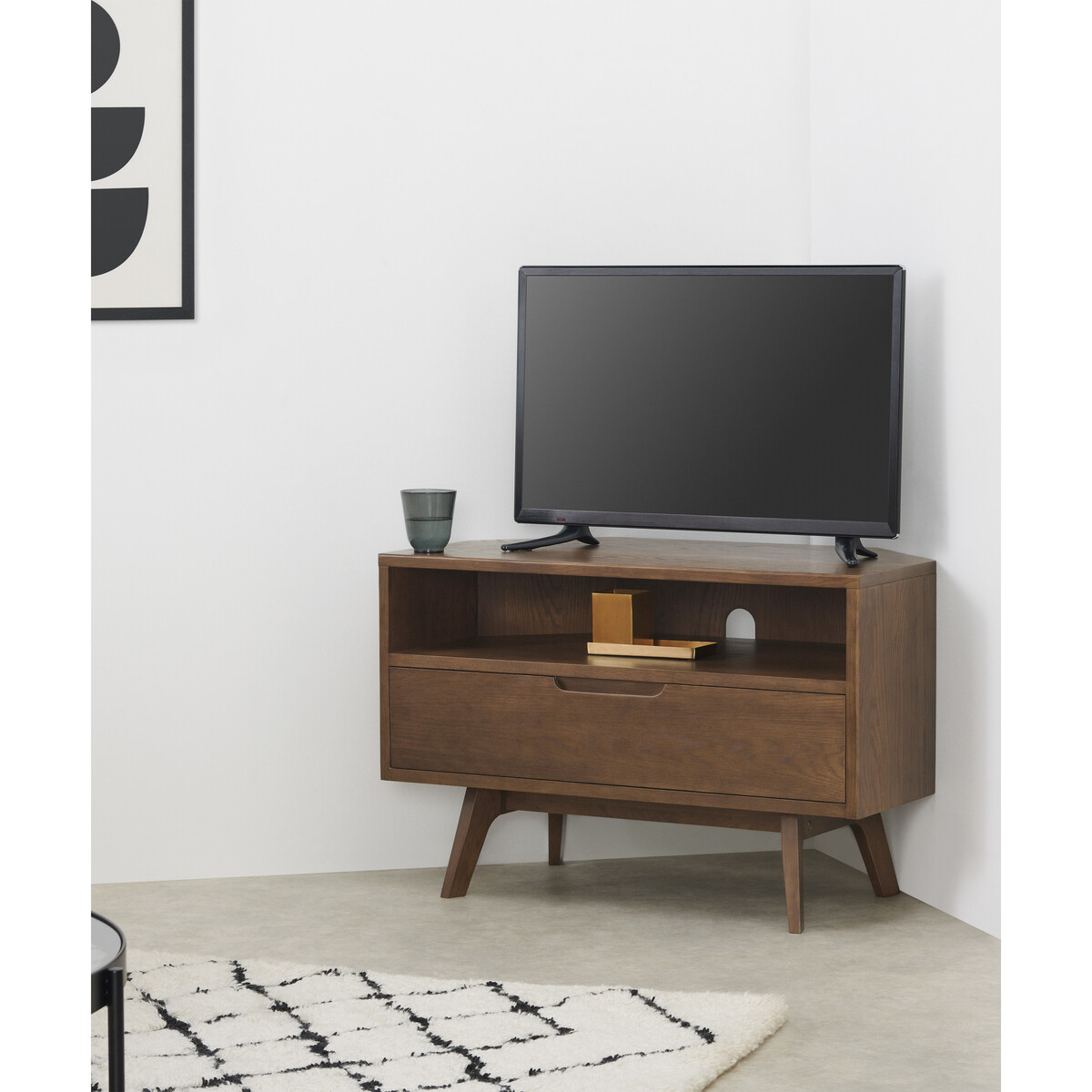 Jenson Corner TV Unit, Dark Stain Oak – image 4