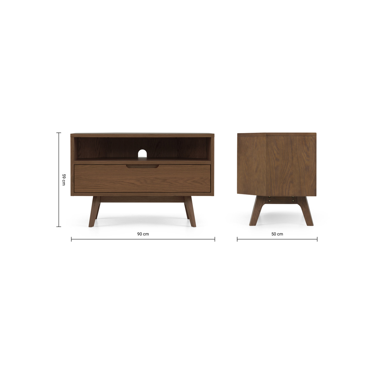 Jenson Corner TV Unit, Dark Stain Oak – image 5