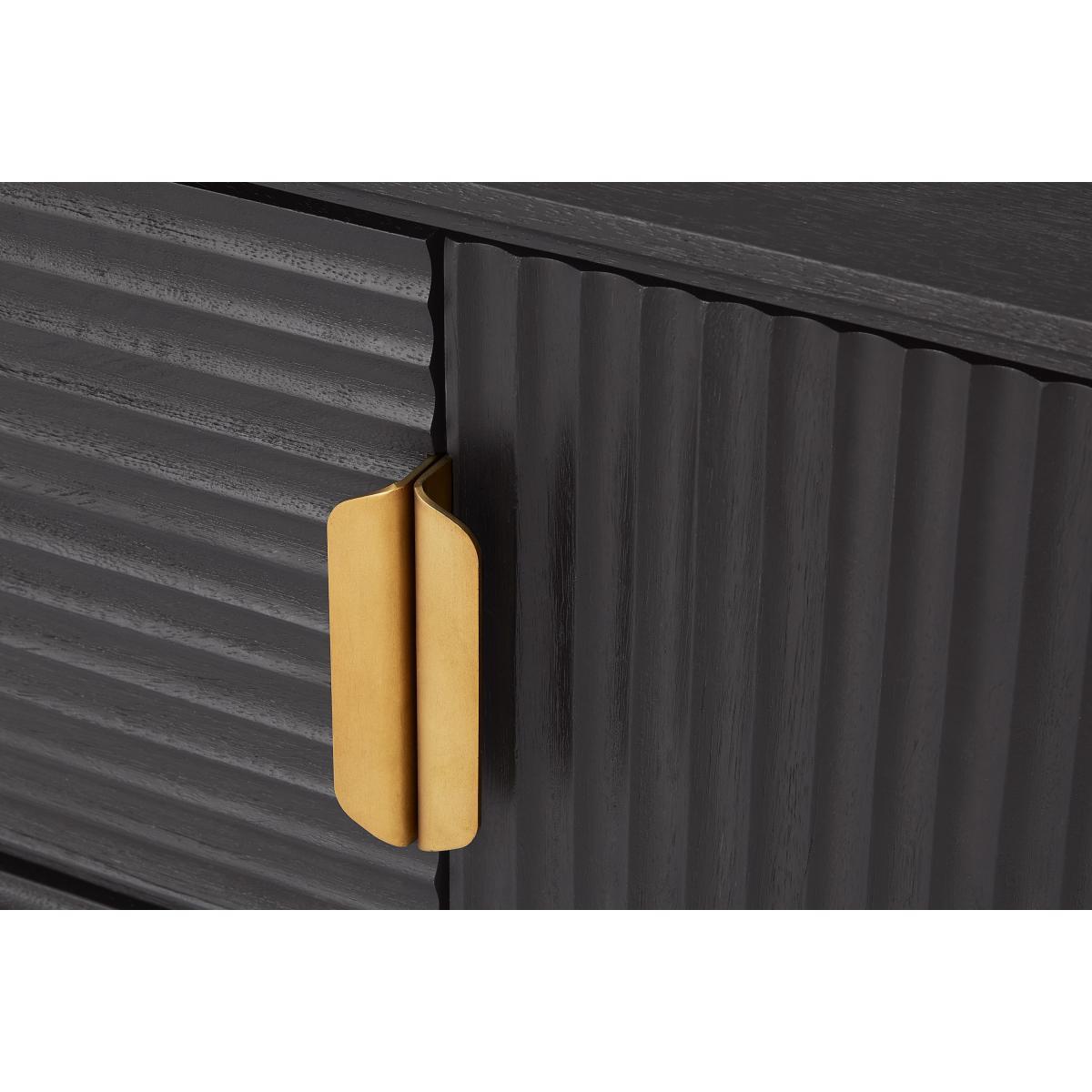 Haines Wide Media Unit, Charcoal Black Mango Wood – image 7