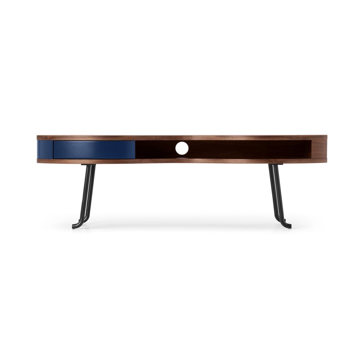 Pendelbury Media Unit, Walnut & Royal Blue – image 2