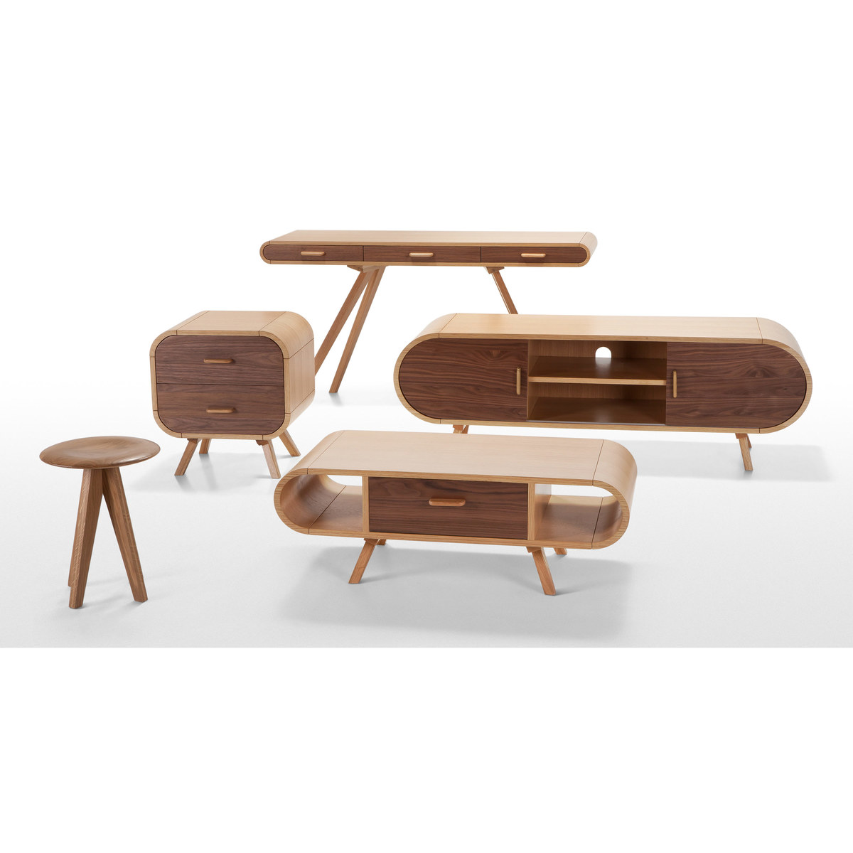 Fonteyn TV Stand, Oak and Walnut – image 8
