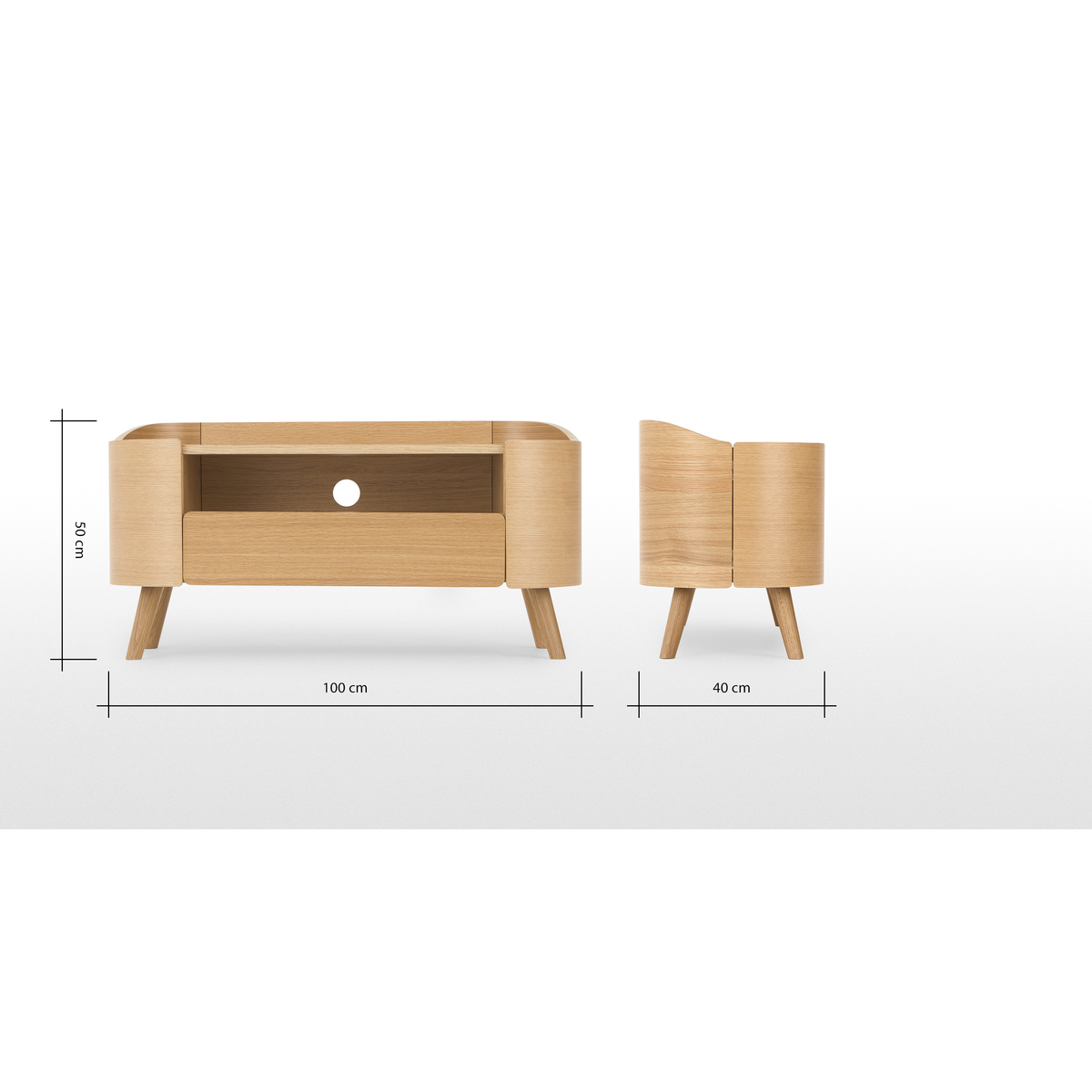 Ada Compact TV Stand, Oak – image 8
