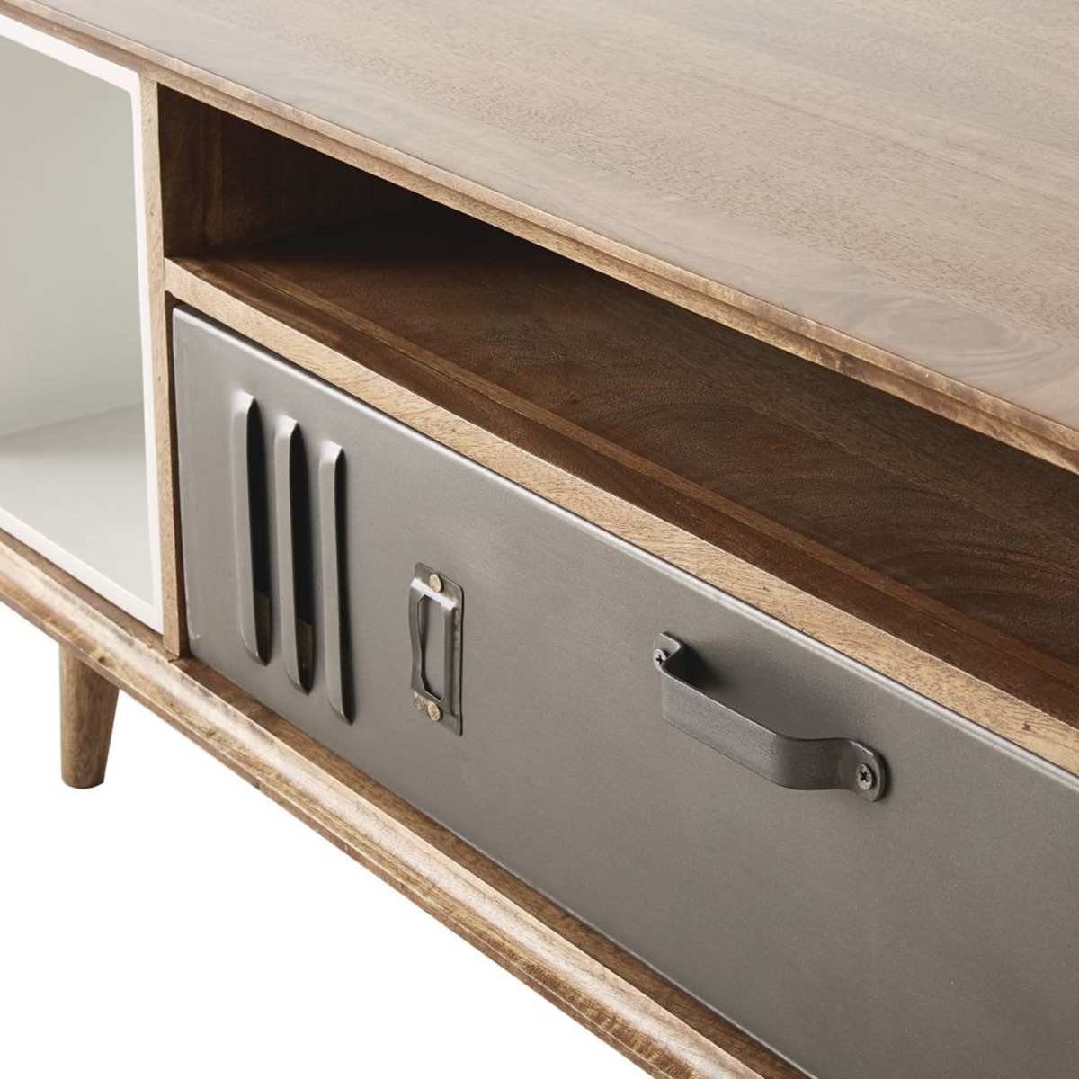 Mango Wood and Metal Industrial-Style 2-Door TV Unit Lenox – image 4