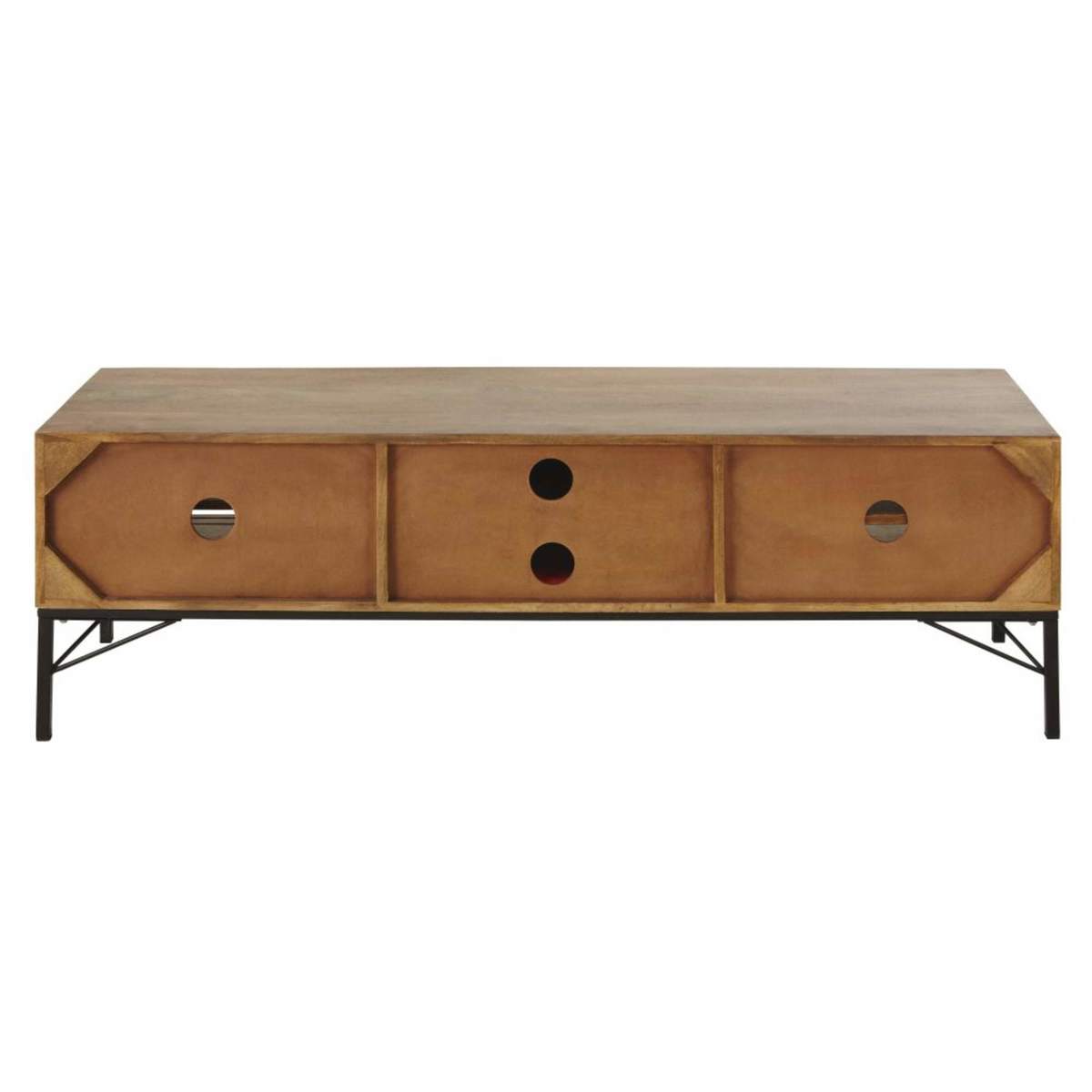 Mango Wood and Black Metal TV Unit Arty – image 4
