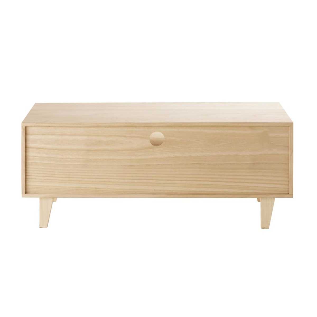 Scandinavian-Style 4-Drawer TV Unit in White Paulownia Spring – image 3