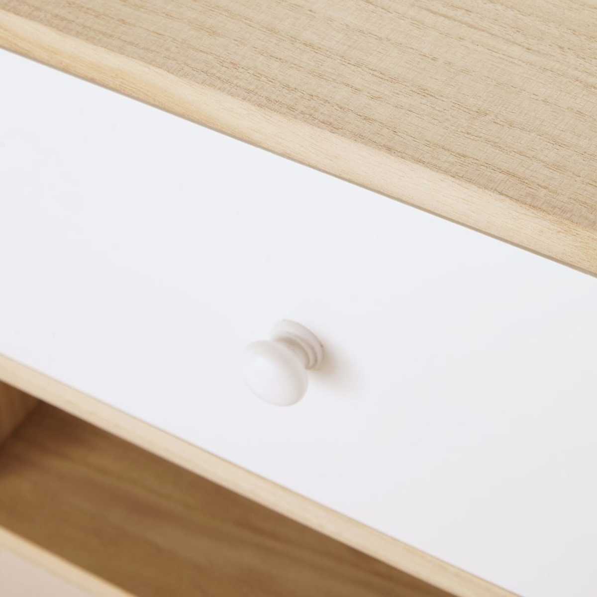Scandinavian-Style 4-Drawer TV Unit in White Paulownia Spring – image 4