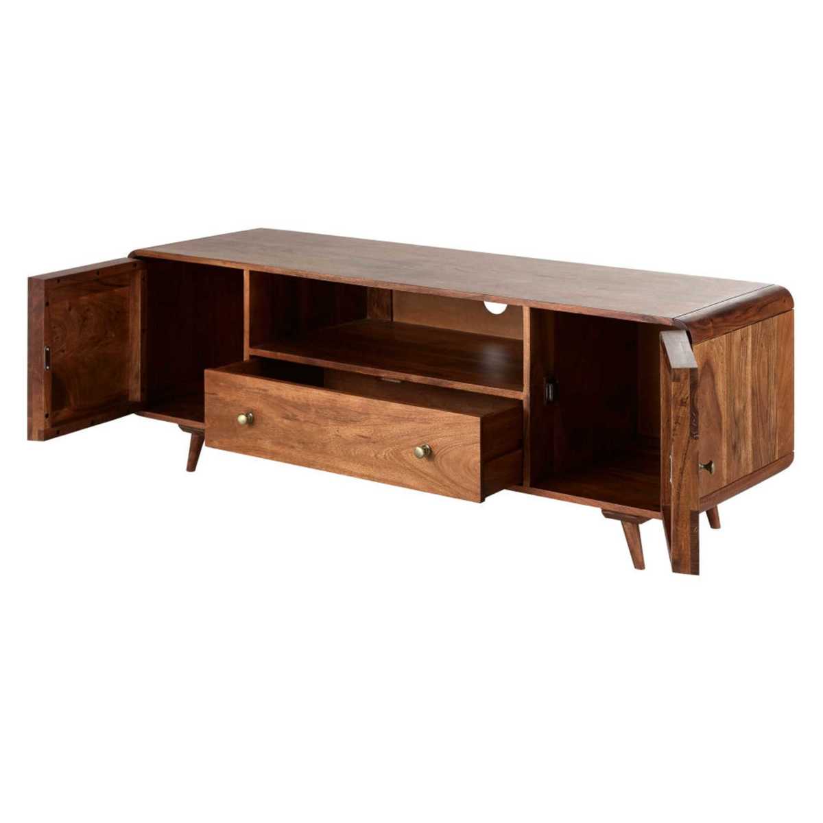Solid Acacia 2-Door 1-Drawer TV Unit Tony – image 2