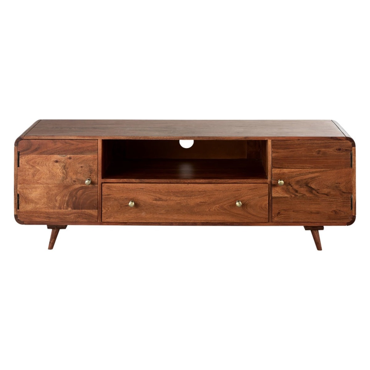 Solid Acacia 2-Door 1-Drawer TV Unit Tony – image 1
