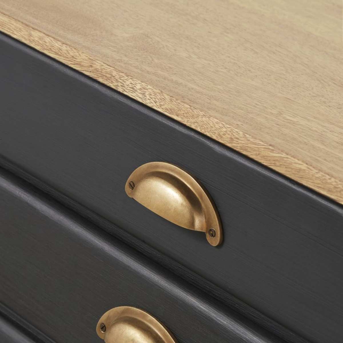 Slate Grey Mango Wood 2-Door 2-Drawer TV Unit Cezanne – image 4